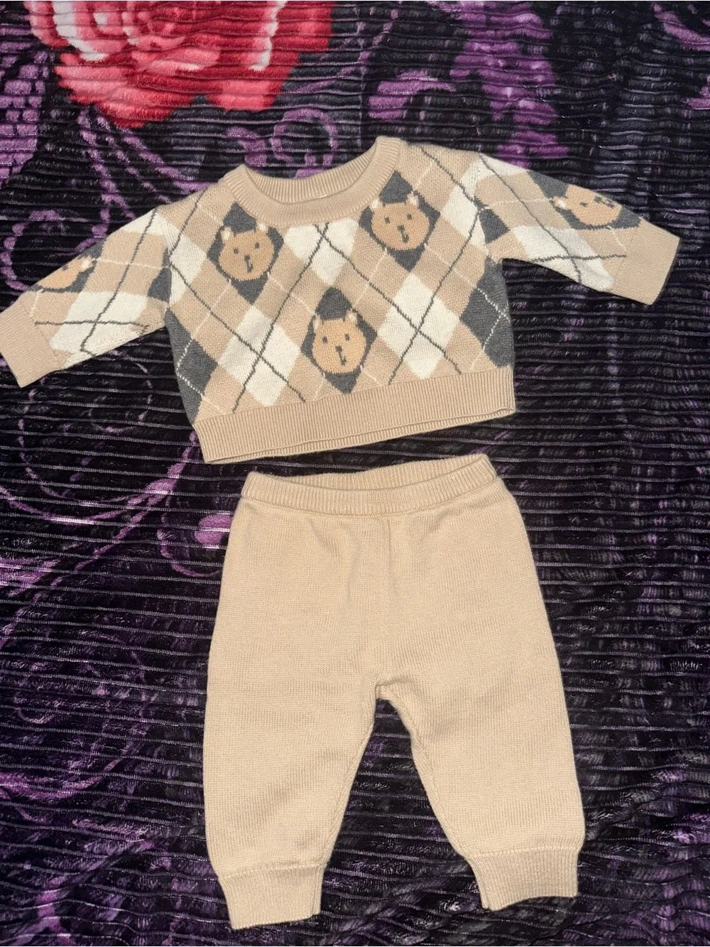 GAP Bear Knit Matching Set newborn